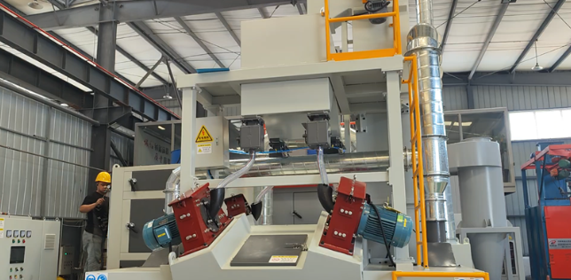 钦州板材除锈强化，通过式抛丸机应用案例